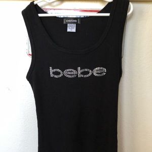 Blinged Bebe ribbed tank top